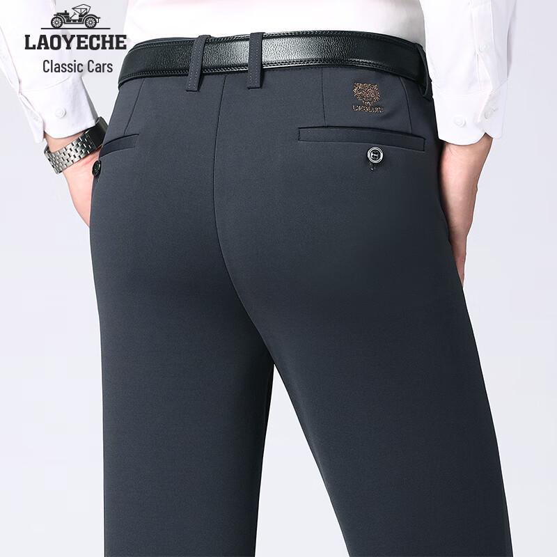 Calças Casuais Laoyech Masculinas Retas Elásticas Antirrugas
