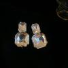 Multifunction Square Crystal Jewelry Set Korean Style Sparkling Necklace  Wedding