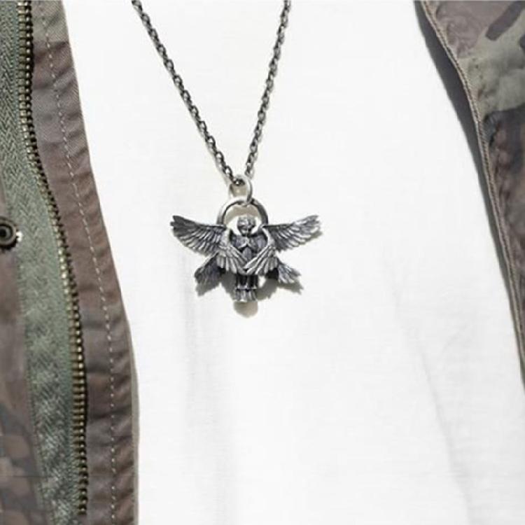 Seraphim Pray Pendant Long Chain Neck for Men Women Jewelry Anniversary Gift