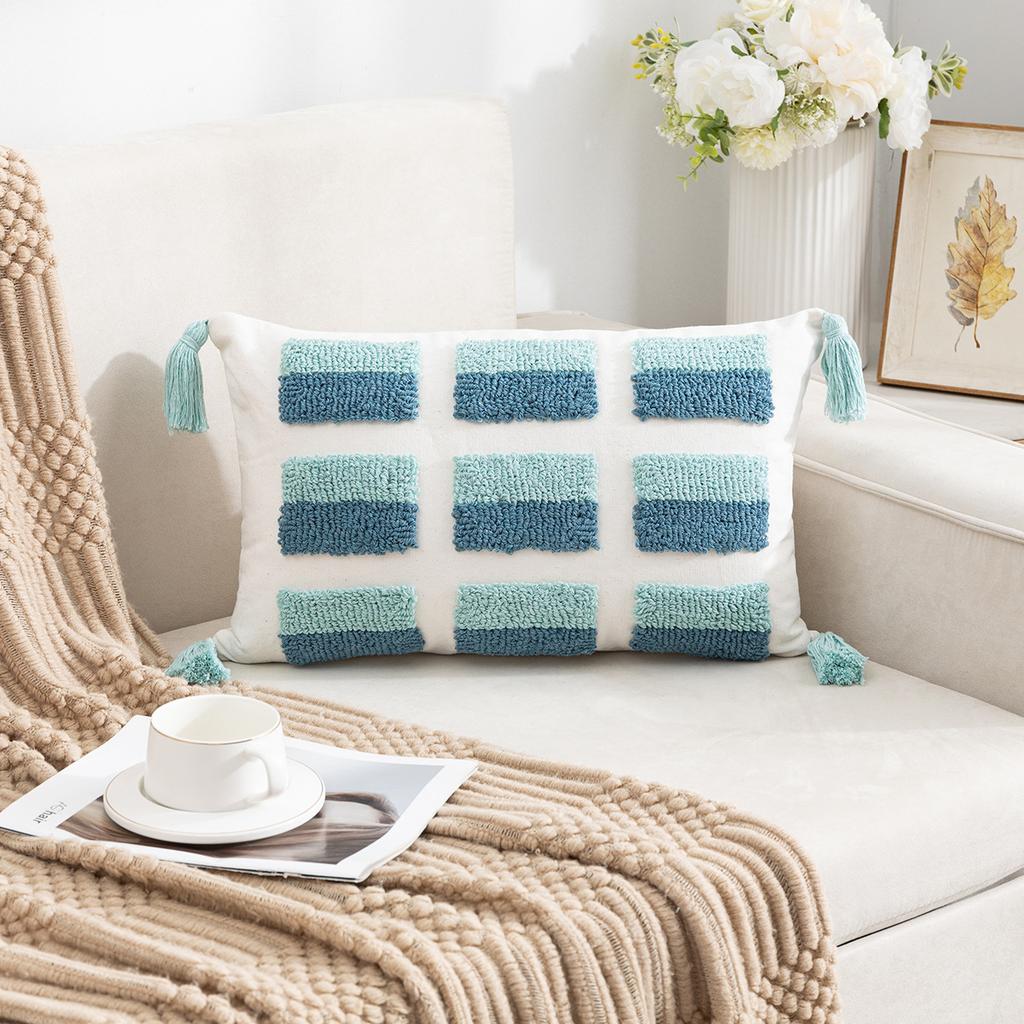 Tufted Tassel Pillow Case Bohemian Home Living Room Sofa Bedroom Tassel Back Cushion Core-Free Premium Durable
