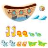 New Children Montessori Wooden Animal Balance Blocks Board Games Toy Dinosaur Educational Stacking High Building Block Wood Toy