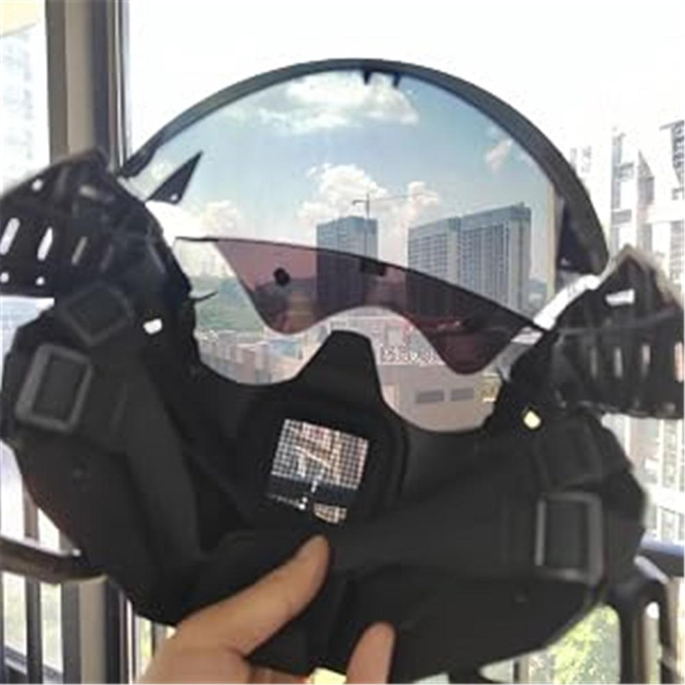 Kybergotický Punkový Helmový Maska pro Muže Motocyklová Futuristická Techwear Maska Cosplay Halloween Party Hudební Doplňky