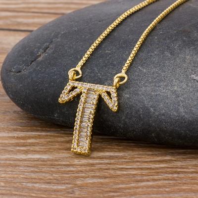 Nidin Light Luxury A-Z 26 Letters Necklace Zircon Pendant for Women Initials Name Necklace Fashion Party Wedding Jewelry Gift
