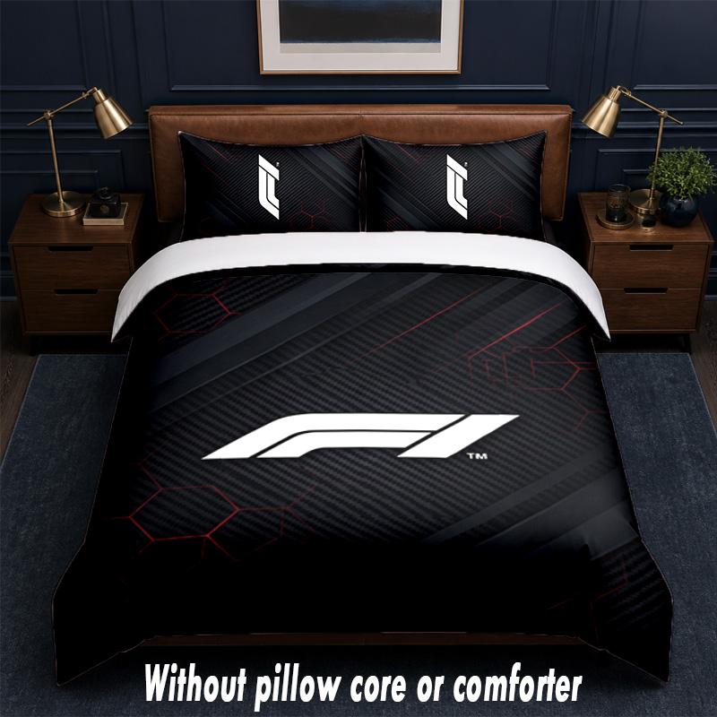 F1 Design Bed Bedding Set 1 Duvet Cover + 2 Pillowcases Soft Breathable Household Bed Linens