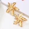 New Silver Gold Elegant Charm Party Wedding Big Flower Ear Stud Drop Dangle Metal Floral Earrings