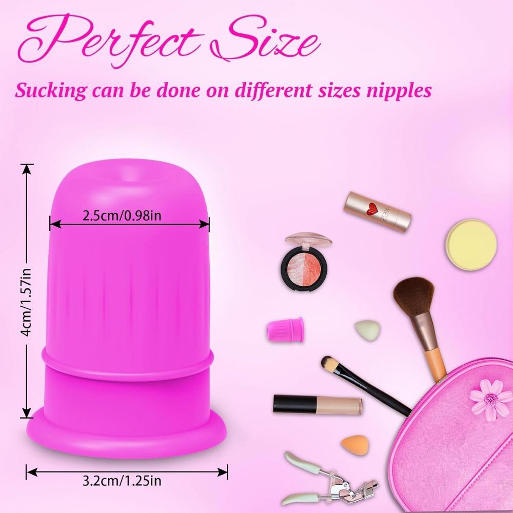Silicone Nipple Suckers for Women - Beginner's Nipple Stimulator Set, Purple Erotic Clamps for Female Pleasure & Couples (Sex Toy)
