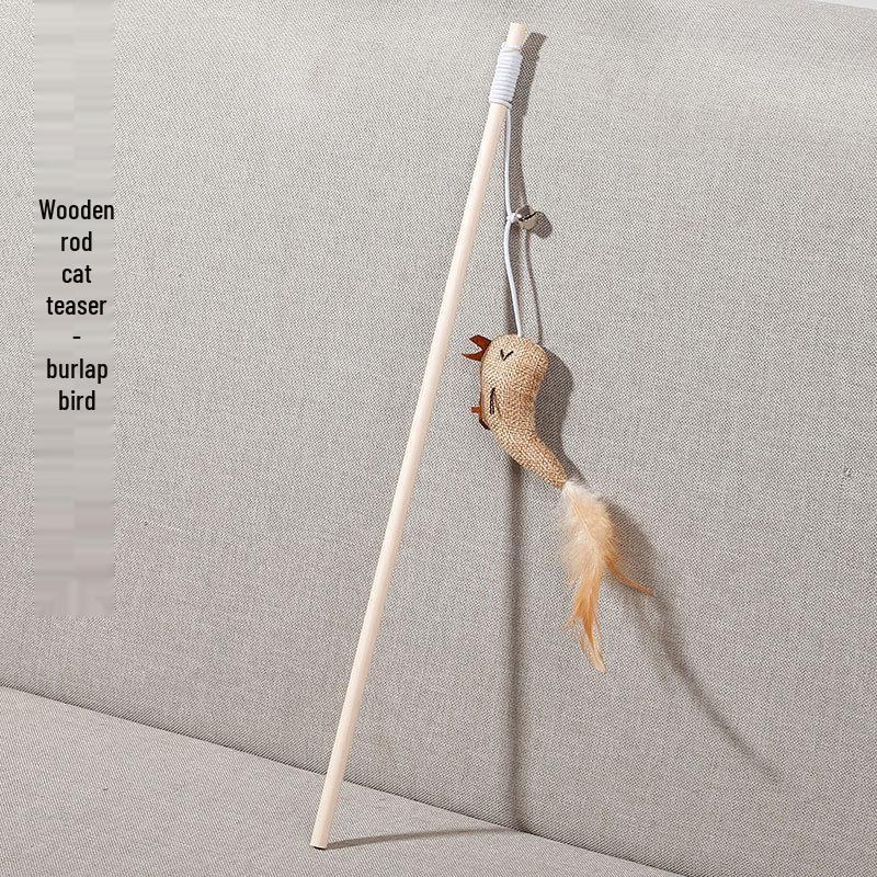 Enchanting Feather Cat Teaser: Bite-Resistant Stick with Bell - Perfect for Self-Play & Relieving Boredom, Includes Replacement Head for Kittens