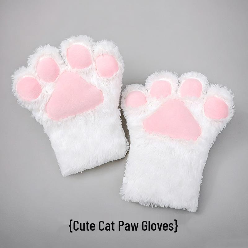 Plush Lolita Cat Paw Gloves for Cosplay & Kids' Performances