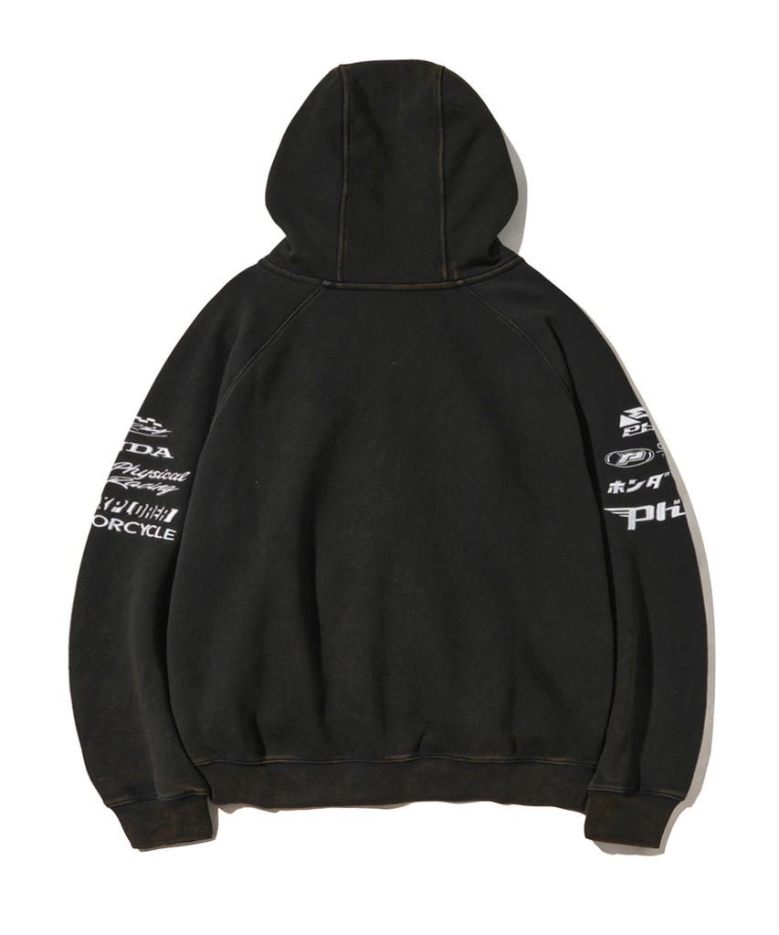 Phyps Felpa con Cappuccio e Zip da Motociclista Honda Racing_Nero