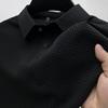 Mesh Ice Silk Short-sleeved T-shirt Men Shirt Collar Summer Solid Colour New Men's Polo Short-sleeved Tops