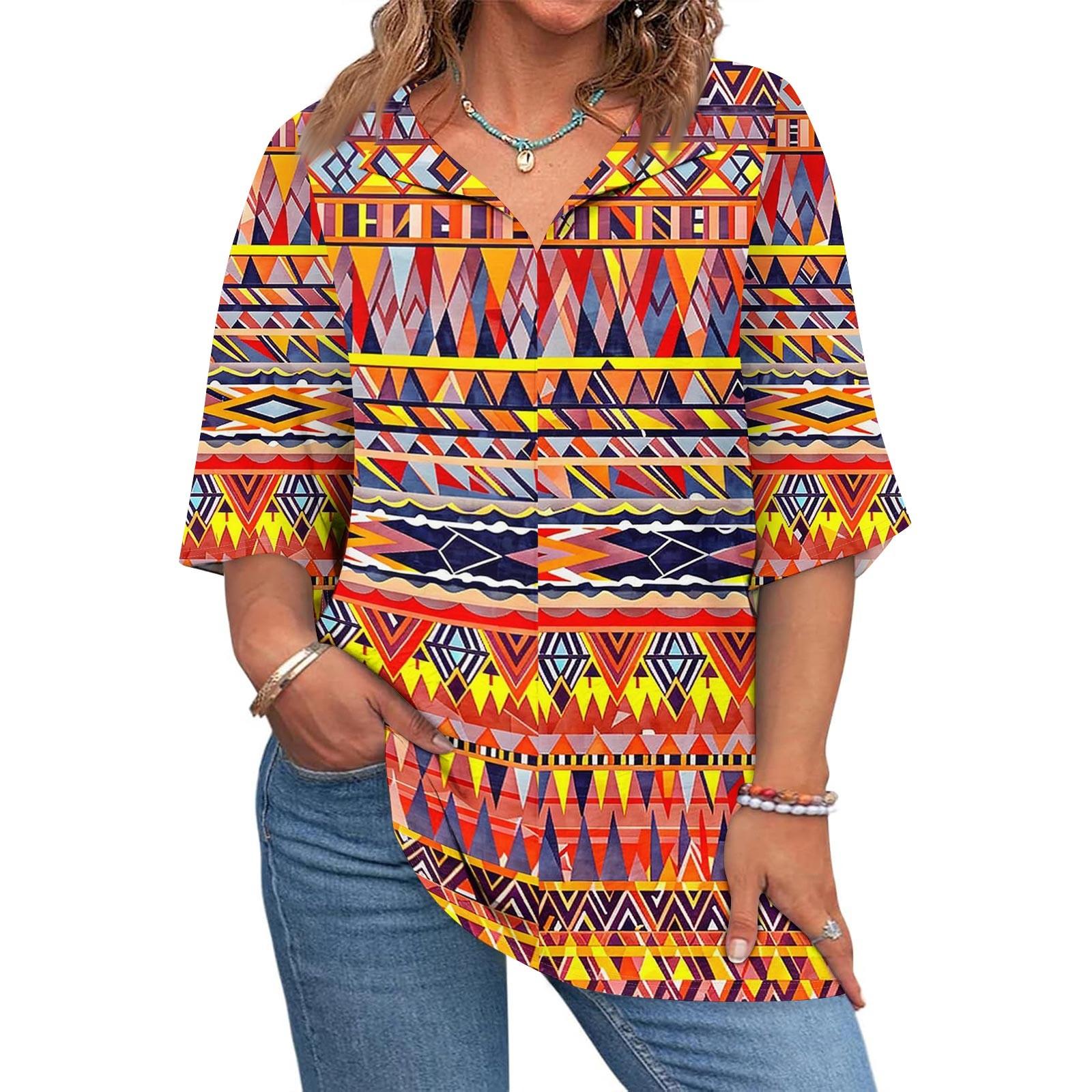 

Women s Fashion Casual Printed V-Neck 1/2 Sleeve Large Size T-Shirt Top XL кавун червоний колір