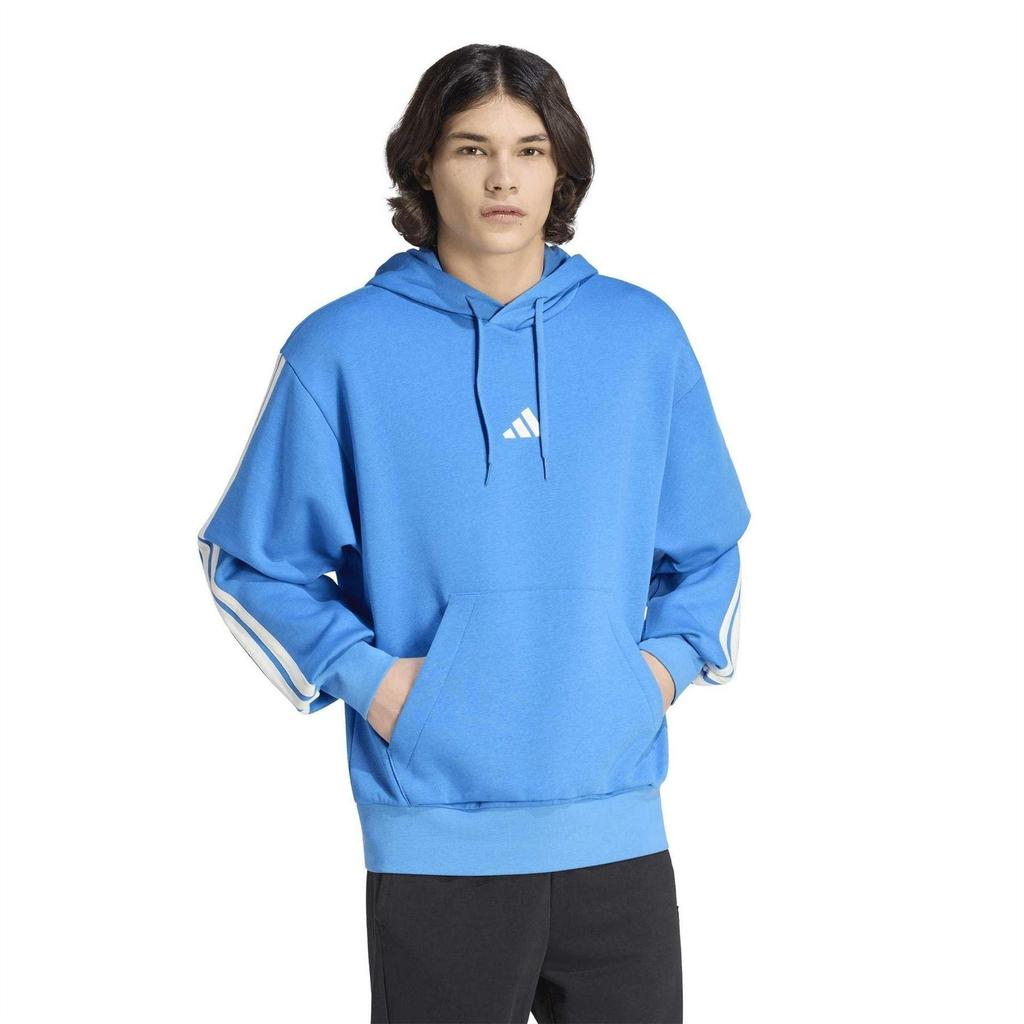 Adidas Mens 3 Stripes Fleece Hoodie