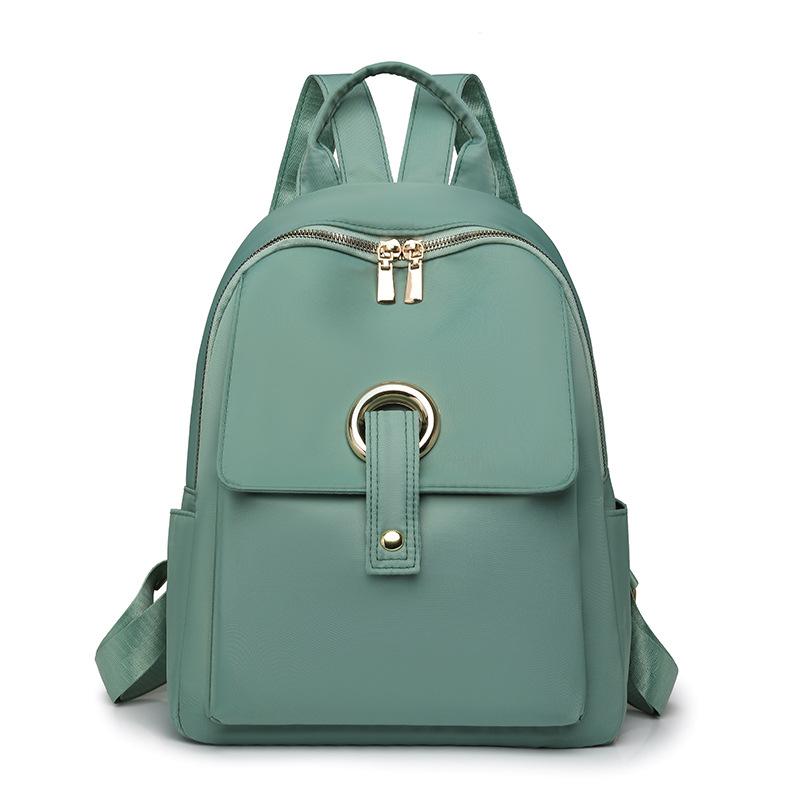 Casual solid color backpack women's new trendy college student schoolbag commuting large capacity travel backpack tide
