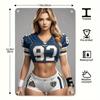 Marke Football Girl Sport 2D Flacheisen Wandkunst 7,9x11,9 Zoll Aluminium Metall Heimdekoration Fertig zum Aufhängen Perfektes Geschenk