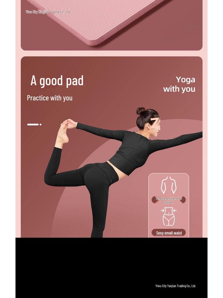 Women's Anti-Slip Shock Absorption Thick Yoga Mat for Home Fitness & Dance