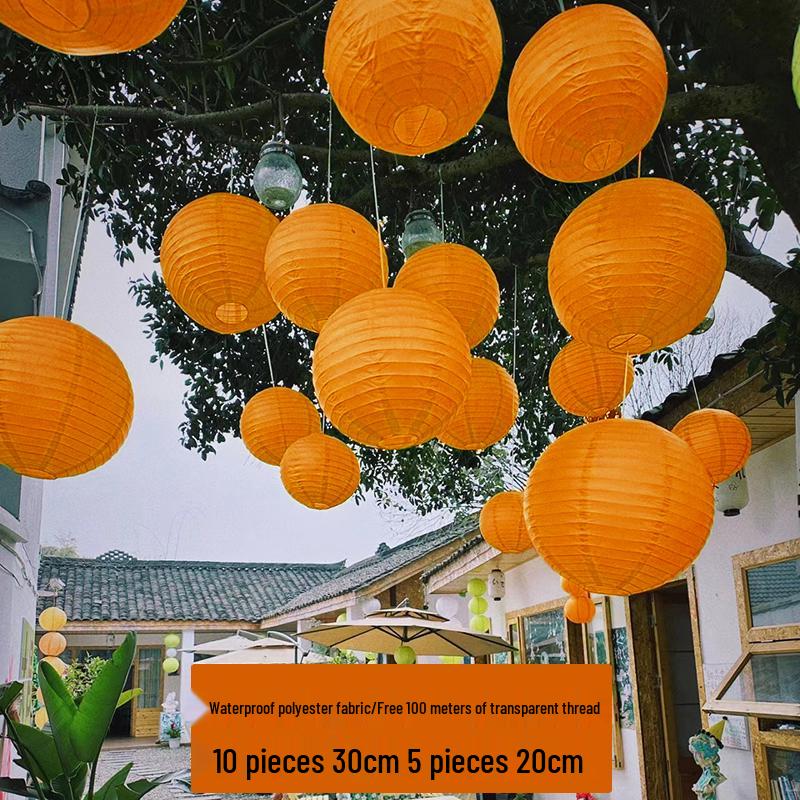 Waterproof Silk Lantern for Outdoor Mid-Autumn Festival Decor