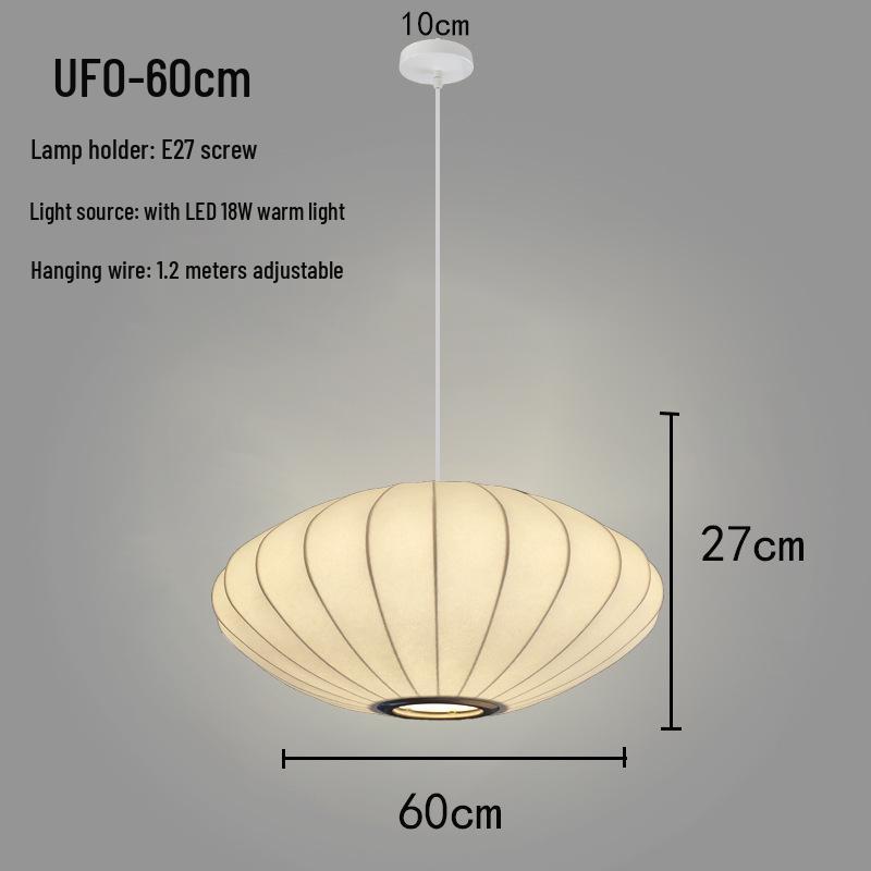 Zen Lantern: Japanese Silk Fabric Pendant Light for Bedroom, Dining Room, and Bar