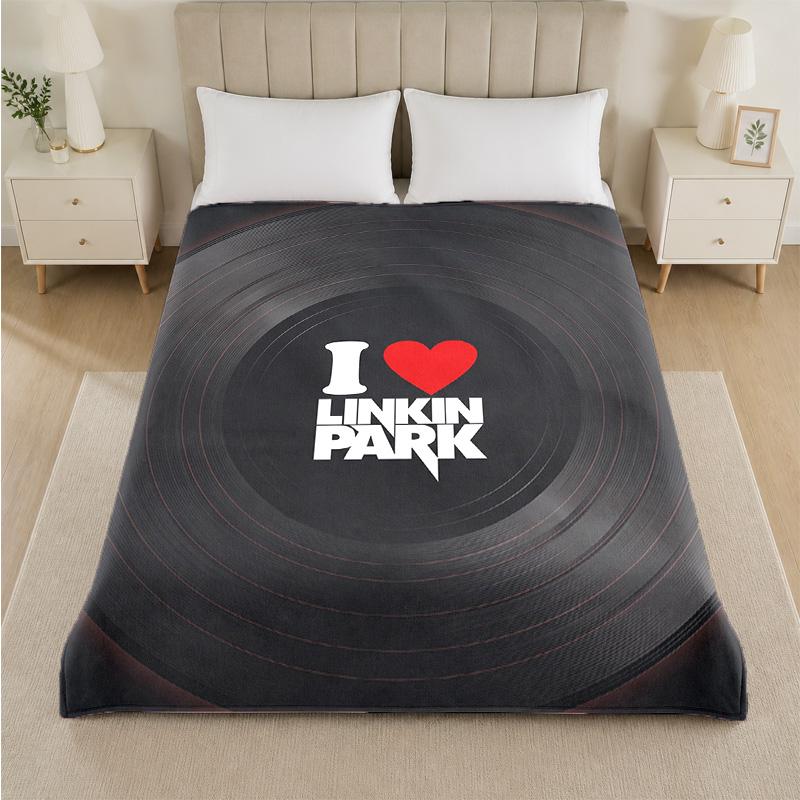 Linkin Park Druck Flanelldecke Gemütliche Leichte Plüschdecke für Bett Sofa Haushalt