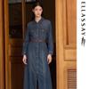 ELLASSAY Women's Simple Denim Long Sleeve Dress