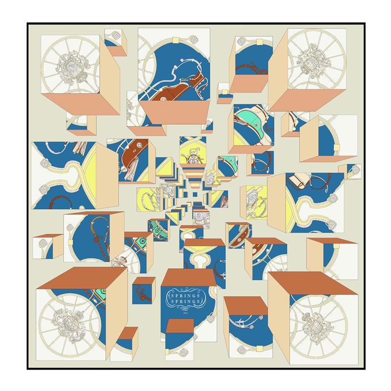 Silk Scarf Women City Street Print Square Scarves Head Echarpes Silk Foulards Femme Wraps Beach Shawl Bandana Lady Hijabs 90CM