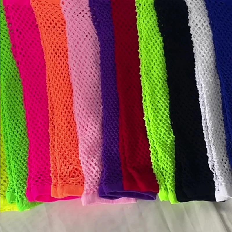 1Pair Women's Long Fingerless Fishnet Mesh Gloves Punk Rock Style Arm Warmers For Night Club Party Fashionable Sexy Gloves