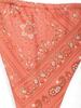 ZAFUL Ribbed Boho Paisley Print String Bikini Swimwear