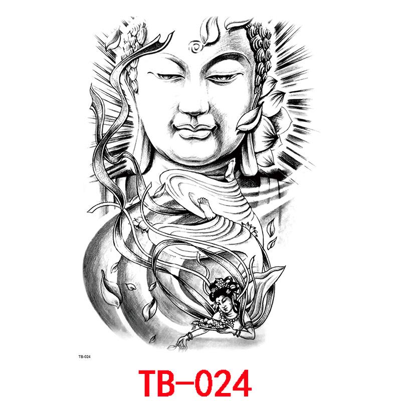 Tatuaj Autocolant Impermeabil Spate Complet, Tatuaj Autocolant Spate Complet Gheișă Carp Koi Imagine Mare Personaj Zhao Yun Guan Yu Tatuaj