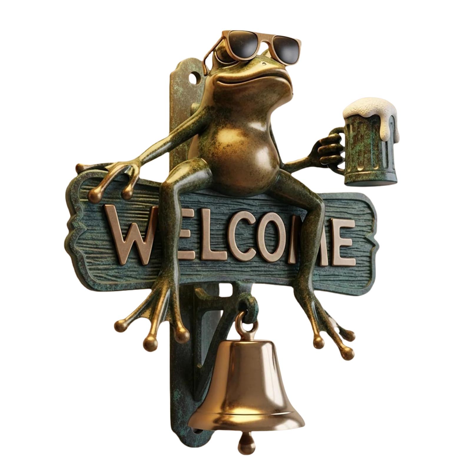 Лягушка-Пьяница в Солнечных Очках Креативная Забавная Уличная Декоративная Дверная Звонкость Расслабленная Лягушка Приветственный Знак Декор Дома Подарки