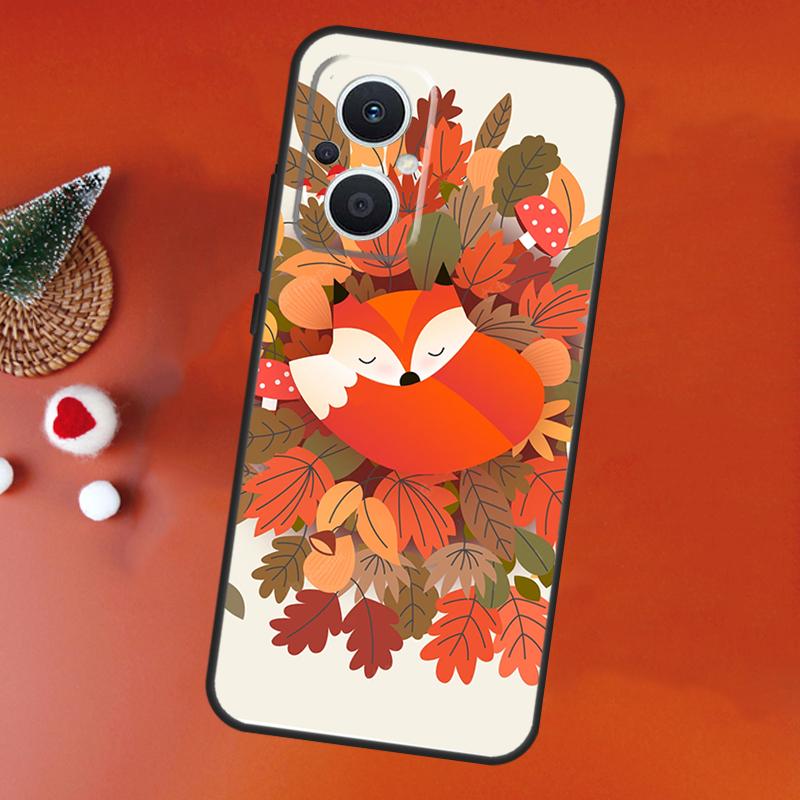 Autumn Leaves Fall Fox Case For OPPO Find X8 X6 X9 Pro OPPO Reno 7 8 Lite 10 11 12 13 14 Pro 11F 12F 13F 14F Cover