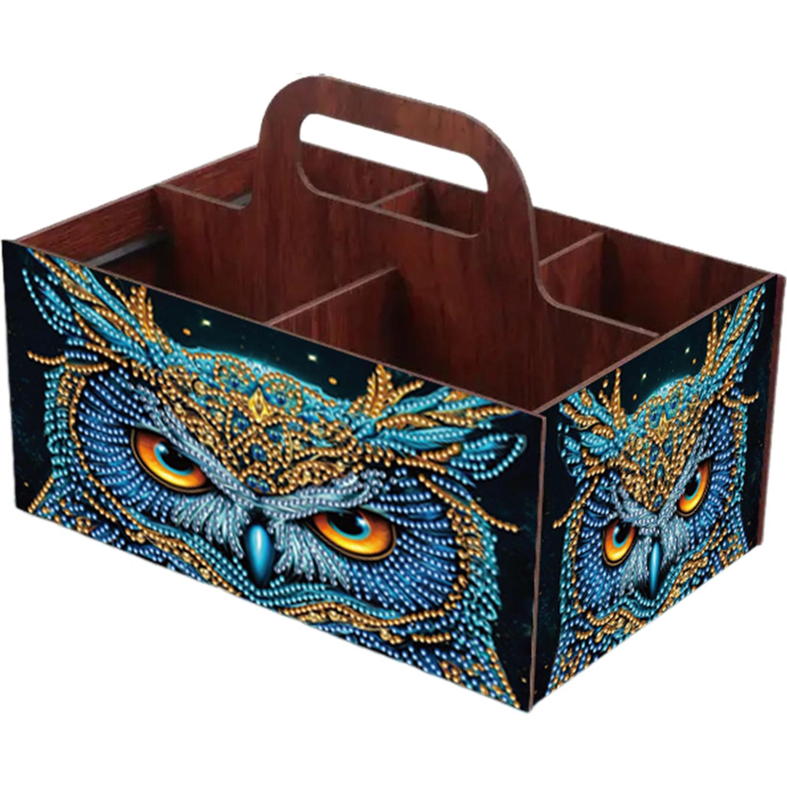 

Completed Diamond Art Wooden Storage Box Handmade Gift Box Storage Holder Case for Adult Birthday Presents Craft Kit