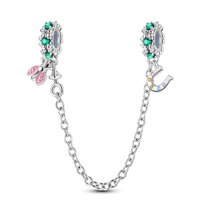 

Classic Safety Chain Copper Butterfly Inlaid Zirconium Charms Beads Fit Original Bangle Bracelet Diy Jewelry Gift