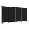 VidaXL Cloison de Séparation 4 Panneaux Séparateur de Pièce Pliable Diviseur Écran d'Intimité Paravent Décoration Salon Noir 350265