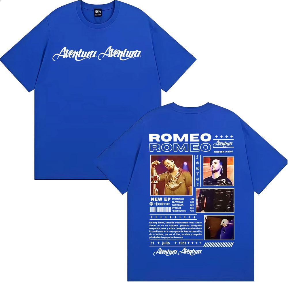 Rapper Romeo Anthony Santos Tour 2026 Merch Tshirts Unisex Women Fashion Hip Hop Street T Shirt Cotton Casual High Quality Tshirt