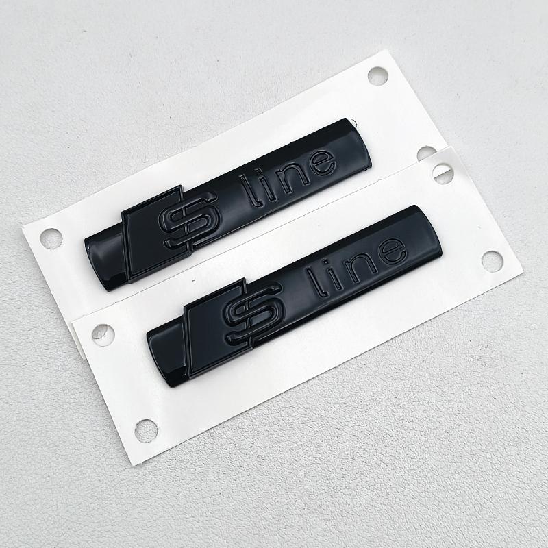 2pcs ABS S Line Logo Sline Badge Car Fender Side Emblem For  qwe12 A3 A4 A5 A6 A7 A8 A1 A2 Q2 Q3 Q4 Q5 Q7 Q8 S3 S4 S5 S6 S7 TT RS