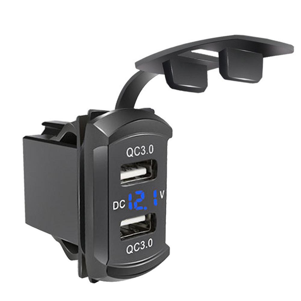 USB C Car Charger PD QC3.0 Dual USB Car Charger Socket 12V 24V Phone Charge Power Adapter for Motorcycle Boat Marine Truck ATV