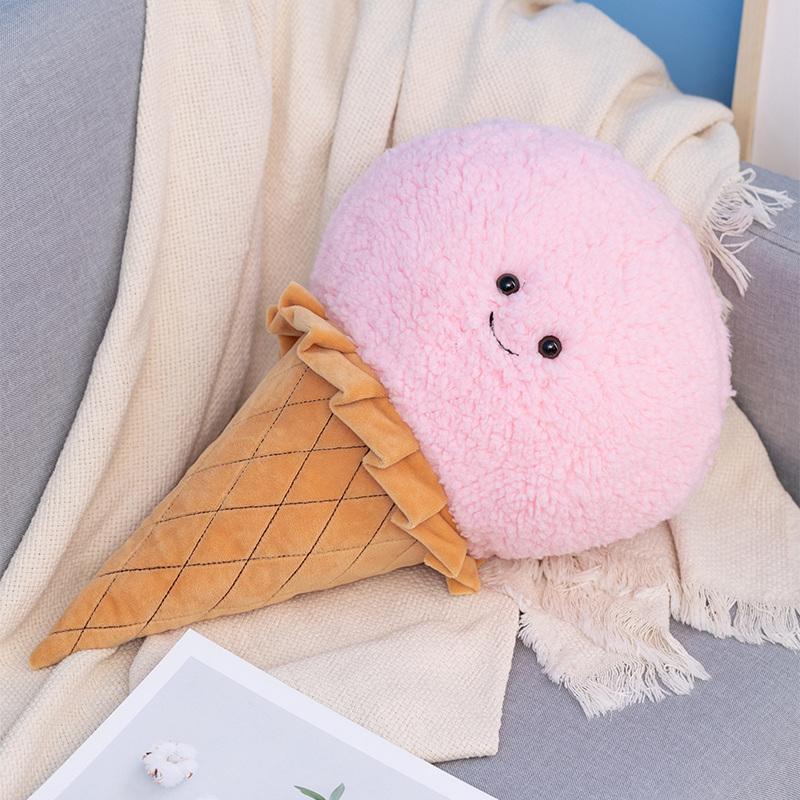 Jelly Cat Simulation Ice Cream Plush Doll Cat and Dog Interactive Pet Toys Home Bedroom Decorations Pet Supplies