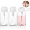 Cleaner Bottle Clear Bottle Push Down Empty Lockable Pump Dispenser Bottle for Nail Polish and Makeup Remover