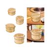 Wooden Steaming Rice Bucket Reusable with Cover for Home Restaurant Kitchen