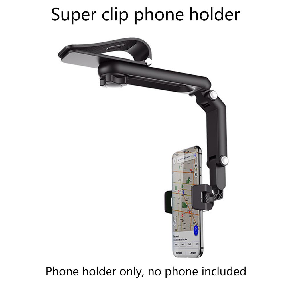 Sun Visor Car Phone Holder Mount Cell-Phone Stand Adjustable Arm Cradle Clip for Sunvisor Rearview Mirror Steering Wheel