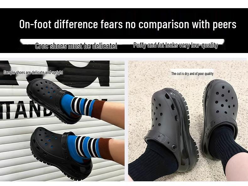 Cross-border Light Wheel Height-Boost Clogs: Non-slip, Thick-Soled, Versatile Beach & Outdoor Sandals