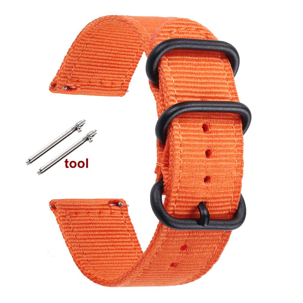 Correa de Nailon de 18 mm 20 mm 22 mm 24 mm para Samsung Galaxy Watch 3 4 5 Pro 6 7 46 mm 42 mm para Amazfit Pulsera Deportiva de Liberación Rápida