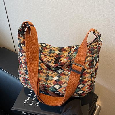 Niche Samiya Tote Bag Women's Ins New Fashionable Canvas Bag Large Capacity Commuting One Shoulder Crossbody Bag