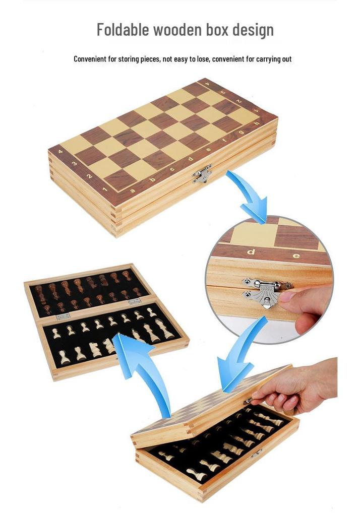 Children's Wooden Chess Board Game - Educational and Early Learning Toy for All Ages