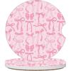 Cute Pink Bow Car Coasters for Cup Holders, 2 Pack Car Cup Holder Coasters for Women Men, 2.56 Inch Anti Slip Ert Absorbent Ceramic Car Cup Coasters