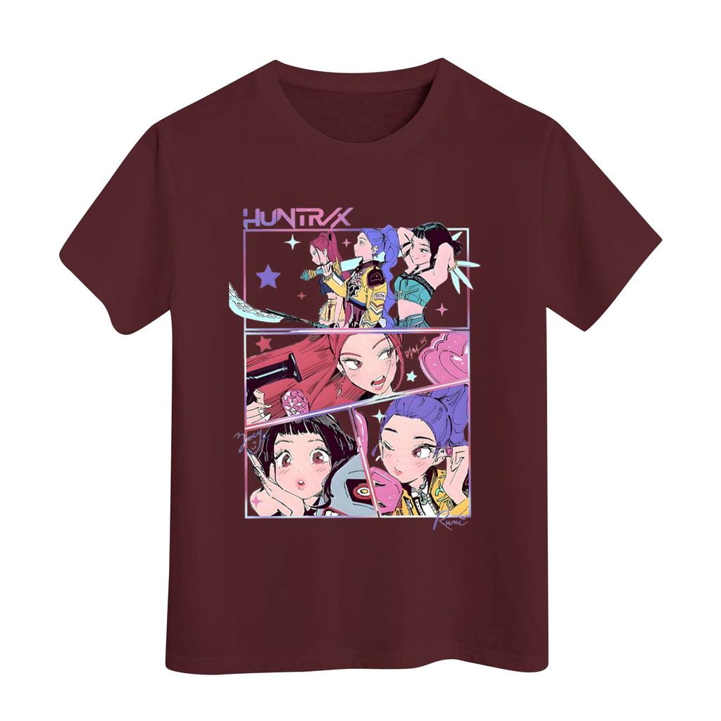 Boys Girls Round Neck Casual Printed Short-sleeved T-shirt Top