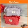 Cotton Makeup Bag With Lace Trim For Travel And Daily Use Ladies Organizer