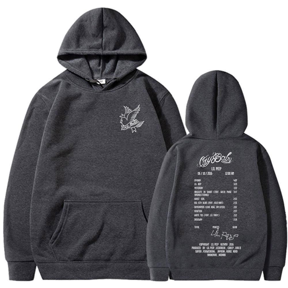 Rapper Lil Peep Cry Baby Album Felpe Grafiche Uomo Donna Pile Casual Oversize Felpa Moda Hip Hop Manica Lunga Pullover