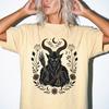 Krampus Boho Folk Art T-Shirt, Gothic Botanical Holiday Tee, Comfort Colors Unisex
