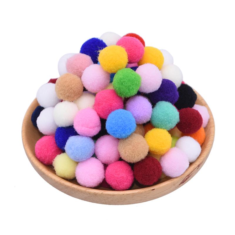100Pcs 15-25mm Colorful Pompoms DIY Dolls Garment Handmade Material Soft Fluffy Pom Poms Ball For DIY Kids Toys Accessories