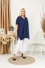 Damen Bluse in großen Größen, Marineblau, Oversize-Bluse mit Reißverschluss